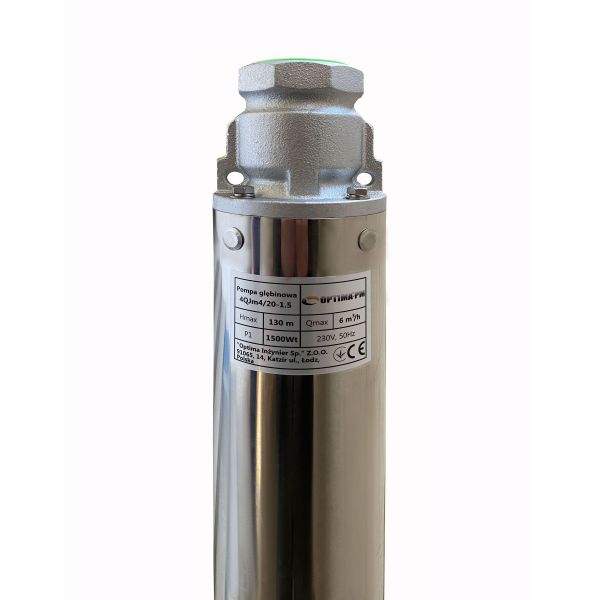 Насос свердловиний з підвищеною стійкістю до піску  OPTIMA PM 4QJm4/20 1,5 кВт 150м + 1,5 м кабель