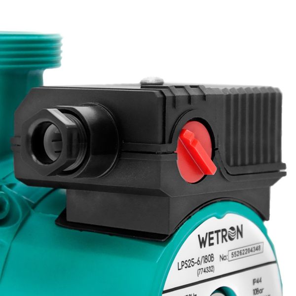 Насос циркуляційний 75Вт Hmax 4м Qmax 40л/хв 1 1/2" 180мм зел+гайки 1 WETRON LР525–4/180С (774312)