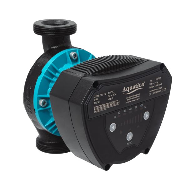 Насос циркуляційний енергозберігаючий 6-90Вт Hmax 6м Qmax 108л/хв Ø2" 180мм + гайки Ø1¼" AQUATICA GPA32-6/180 IV (774073)