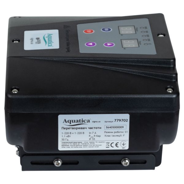 Перетворювач частоти 1~220В  1~220В до 1.1кВт + датчик тиску AQUATICA (AVF-1.1M) (779702)