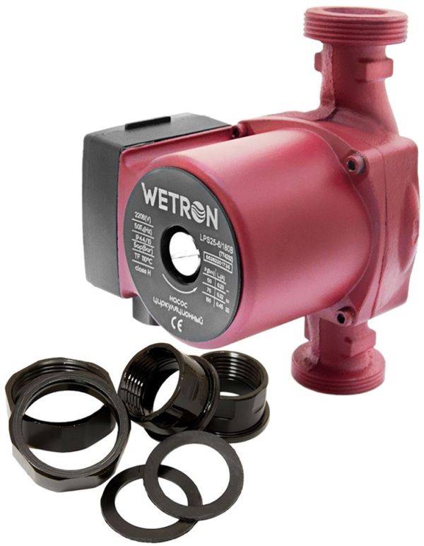 Циркуляційний насос Wetron 25-6 180 (774232) для системи опалення з гайками та кабелем