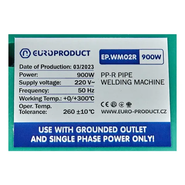Паяльник для Europroduct EP.WM02R PPR труб (круглые насадки) 16/32mm
