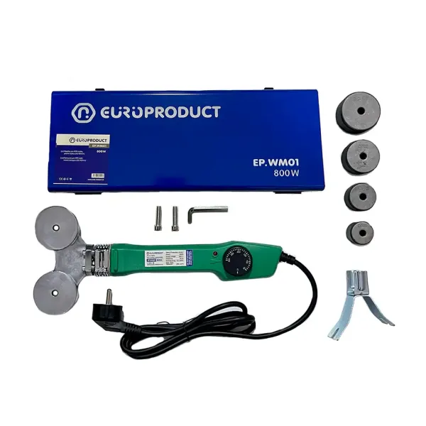 Паяльник Europroduct EP.WM01 для PPR труб (плоскі насадки) 20/40mm