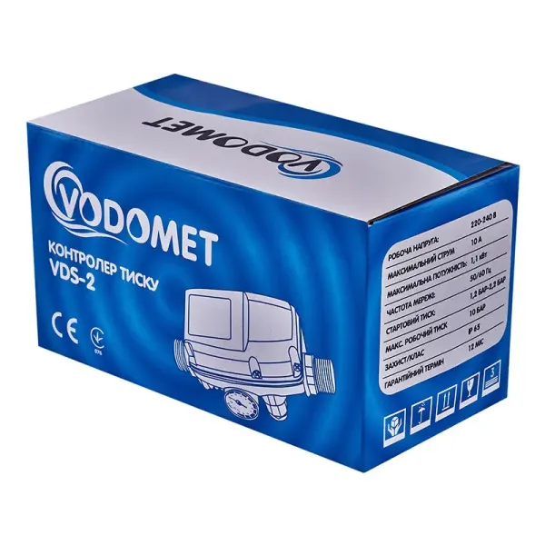 Електронне реле тиску з захистом від сухого ходу VODOMET VDS-2