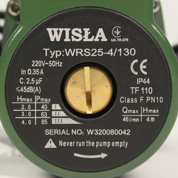 Циркуляційний насос Wisla WRS 25/4-130 + гайки 25 для системи опалення