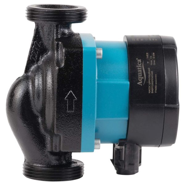Насос циркуляційний енергозберігаючий 5-60Вт Hmax 8м Qmax 63л/хв Ø1½" 130мм + гайки Ø1" AQUATICA GPA25-8/130 III (774062)