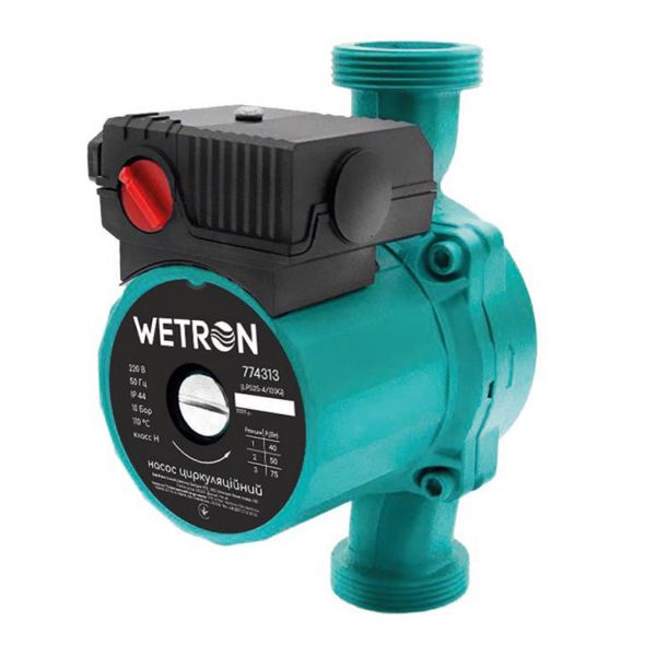 Циркуляційний насос для системи опалення Wetron 774333 (LPS25-6/130G) + гайки Ø25