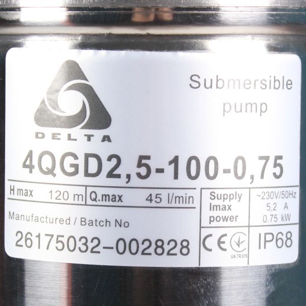Шнековий насос Delta 4QGD 2,5 - 100 0,75kW