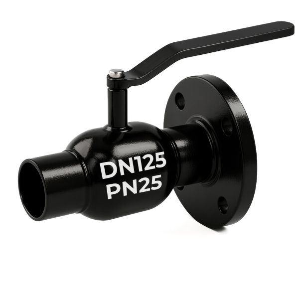 Кран ELEMENT 11с34п DN125/100, PN25, стандартнопрохідний, комбінований, запірний, кульовий, сталевий