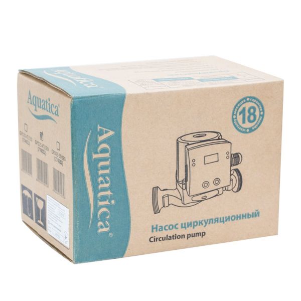 Насос циркуляційний з термодатчиком 65Вт Hmax 4м Qmax 63л/хв 1" 130мм+гайки 1" AQUATICA (774013)