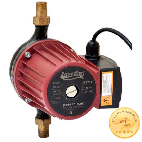 Насос для підвищення тиску 270Вт Hmax 12м Qmax 47л/хв " 195мм + гайки " AQUATICA (774714)