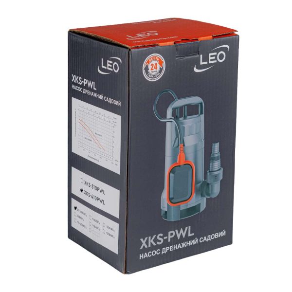 Насос дренажний садовий 0.4кВт Hmax 7м Qmax 233л/хв (част. до 25мм) LEO (773163)