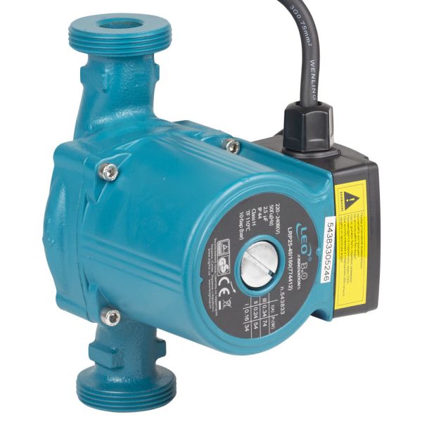 Насос циркуляційний 74Вт Hmax 4м Qmax 55л/хв 1" 180мм+гайки 1" LEO 3.0 LRP25-40/180 (774412)