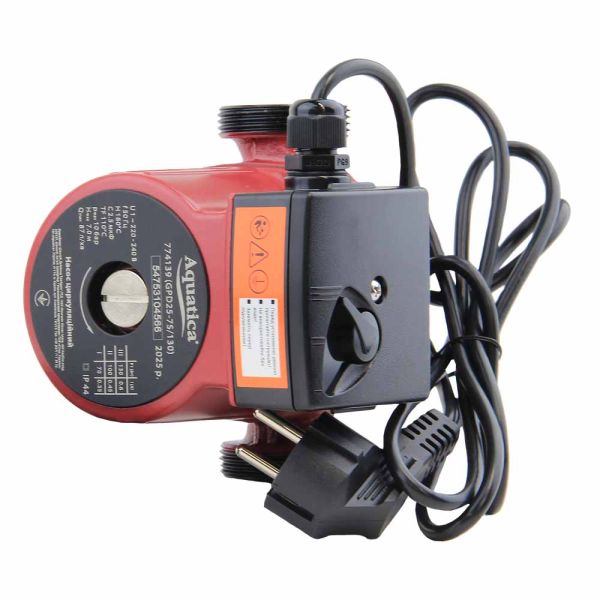 Насос циркуляційний 130Вт Hmax 7м Qmax 87л/хв 1" 130мм + гайки 1" AQUATICA (774139)