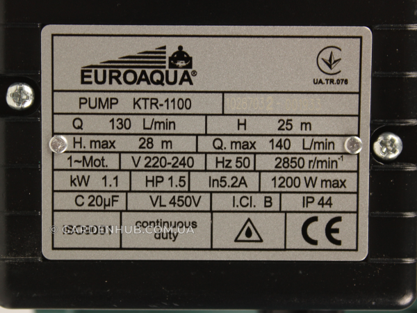 Відцентровий насос БЦН Euroaqua KTR 1100  1,1 КВт