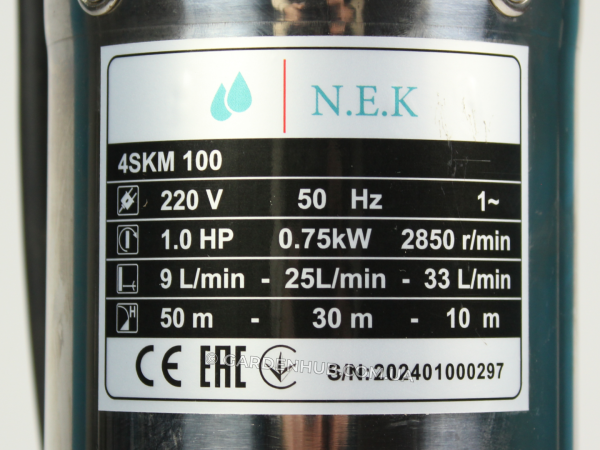 Насос вихровий NEK 4SKM 100-0,75kW з пультом для свердловини, криниці