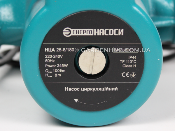 Циркуляційний насос ENERGO-N НЦА 25/8-180 + гайки Ø25 для системи опалення