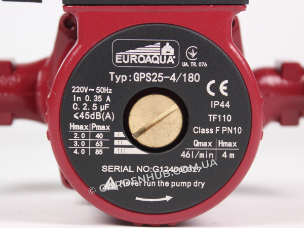 Насос циркуляційний EUROAQUA GPS 25-4/180 з гайками для системи опалення