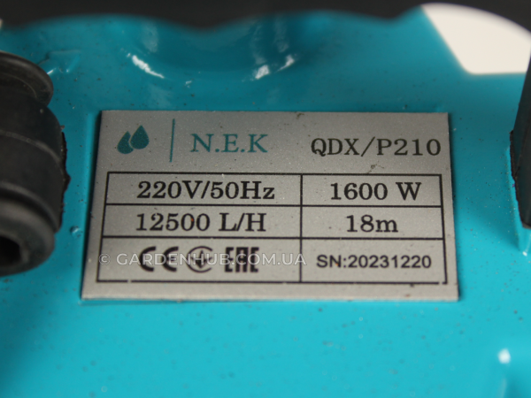 Насос дренажний NEK QDX/P-210 без поплавкового вимикача