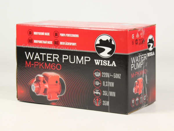 Насос вихревой Wisla PKM60-S, 0.37kWh