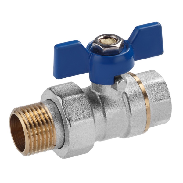 Кульовий кран Gross Optimal DN20 3/4" В-З, американка, синій, для води, ручка