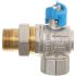 Кульовий кран, кутовий Gross Optimal DN20 3/4" В-З, американка, синій, для води, ручка