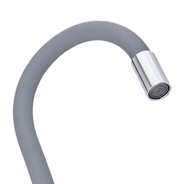 Змішувач для кухні MIXXUS SUS-011 CHROME REFL GRAY з силіконовим виливом з нерж. сталі SUS304 (MI6222)