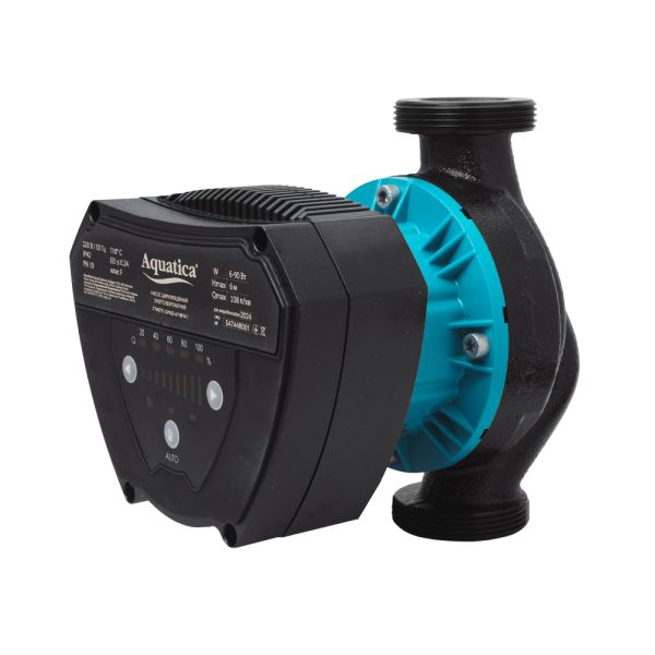 Насос циркуляційний енергозберігаючий 6-90Вт Hmax 6м Qmax 108л/хв Ø2" 180мм + гайки Ø1¼" AQUATICA GPA32-6/180 IV (774073)