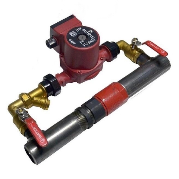 Короткий байпас 40 (1 1/2") STA в комплекті з клапаном для опалення 140 мм + насос