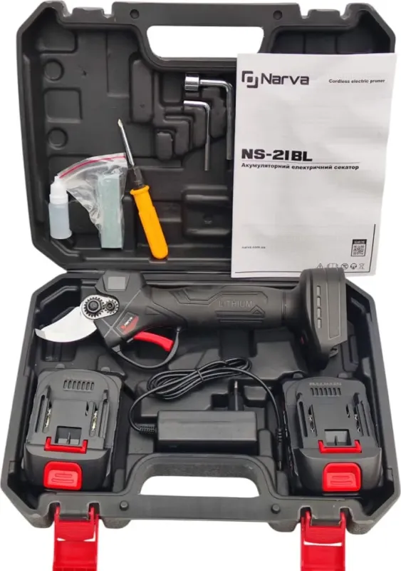 Секатор акумуляторний Narva NS-21-30 BL (2 акум. + кейс)