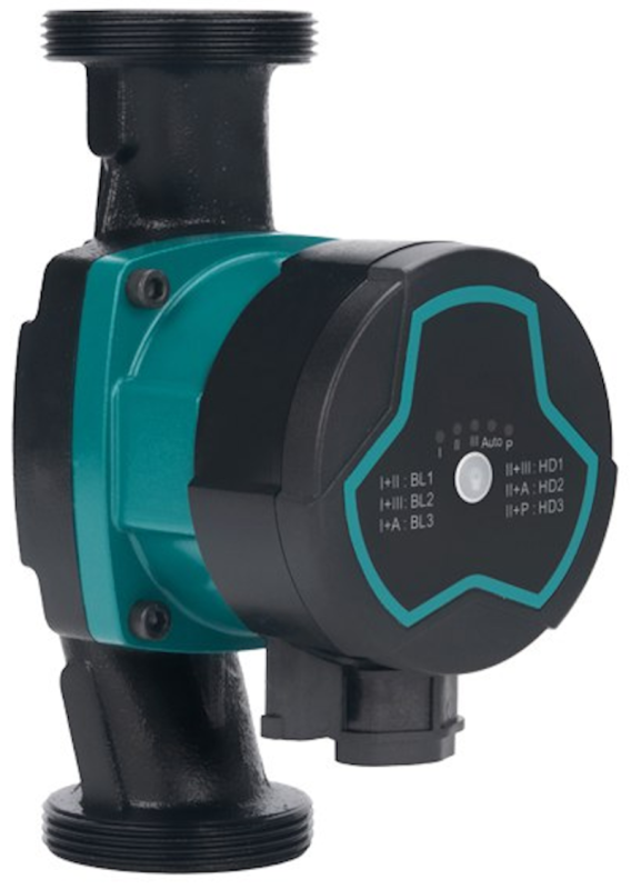 Насос циркуляційний енергозберігаючий 5-60Вт Hmax 8м Qmax 63л/хв Ø1½" 180мм + гайки Ø1" AQUATICA GPA25-8/180 III (774063)