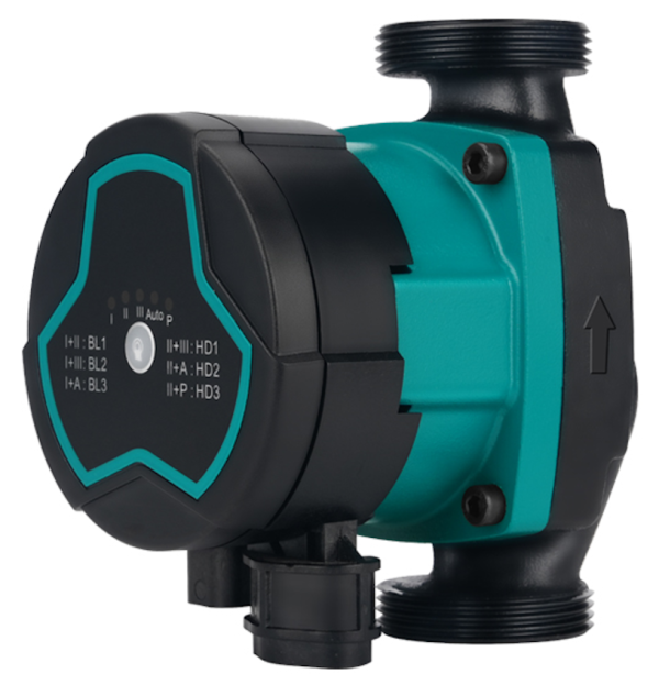 Насос циркуляційний енергозберігаючий 5-60Вт Hmax 8м Qmax 63л/хв Ø1½" 130мм + гайки Ø1" AQUATICA GPA25-8/130 III (774062)