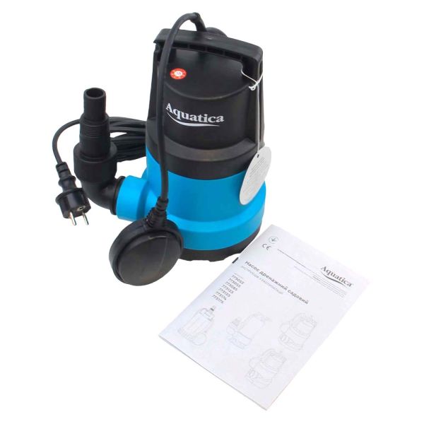 Насос дренажний 0.75кВт Hmax 9.5м Qmax 220л/хв (част. до 5мм) AQUATICA (773125)